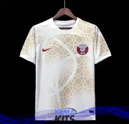 Maillot Qatar Extérieur "blanc,or" 2022/2023 - YamaKits